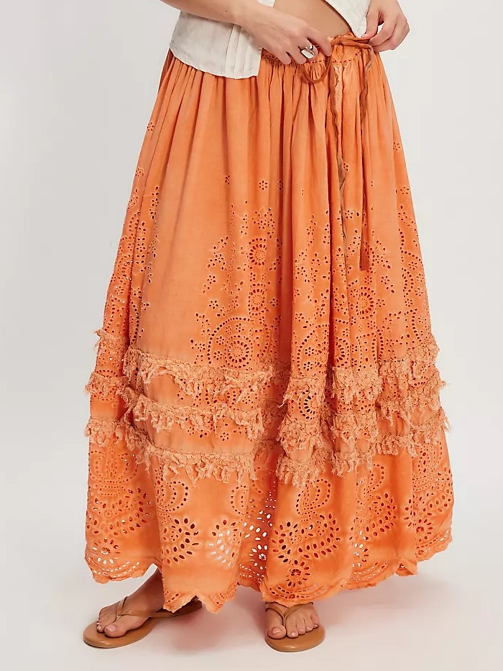 Magnolia Pearl Ruffled Eyelit Skirt
